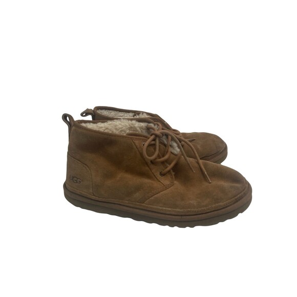 UGG Neumel Suede Womens Sz 11 Men’s Sz 9Chukka Boots Chestnut Brown Lace-Up Logo main image 10